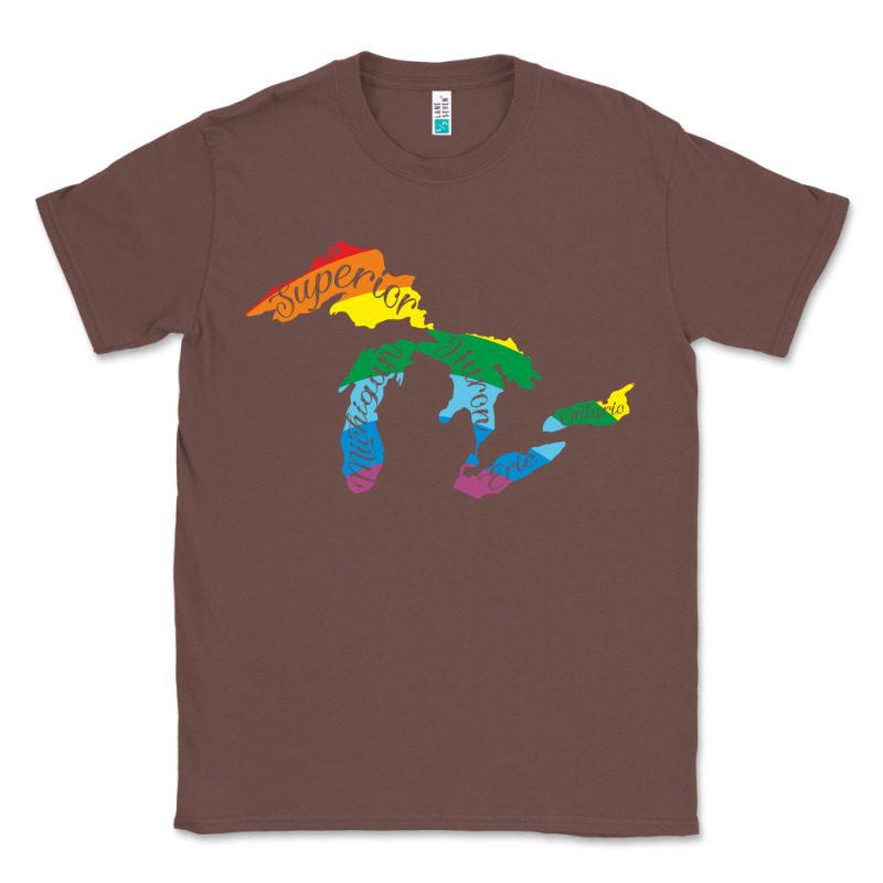 All Michigan Great Lakes Rainbow Colors Classic Tee by linhVisuals | Teevron