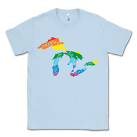 Dusty Blue all michigan great lakes rainbow colors Classic Tee - linhVisuals