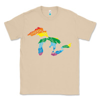 Mushroom all michigan great lakes rainbow colors Classic Tee - linhVisuals