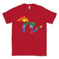 Red all michigan great lakes rainbow colors Classic Tee - linhVisuals