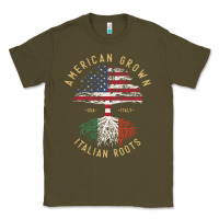 Army Green american grown italian roots italy flag vintage tree Classic Tee - linhVisuals