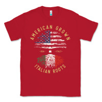 Red american grown italian roots italy flag vintage tree Classic Tee - linhVisuals