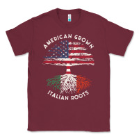 Burgundy american grown italian roots usa italy flag tree Classic Tee - linhVisuals