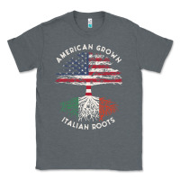 Charcoal Heather american grown italian roots usa italy flag tree Classic Tee - linhVisuals