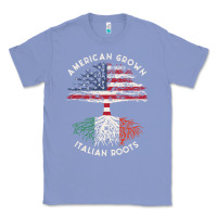 Colony Blue american grown italian roots usa italy flag tree Classic Tee - linhVisuals