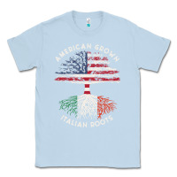 Dusty Blue american grown italian roots usa italy flag tree Classic Tee - linhVisuals