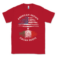 Red american grown italian roots usa italy flag tree Classic Tee - linhVisuals