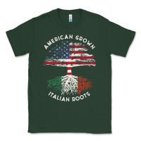 Sports Green american grown italian roots usa italy flag tree Classic Tee - linhVisuals