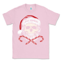 Bubblegum Pink bah humbug skull santa hat christmas funny quote Classic Tee - linhVisuals