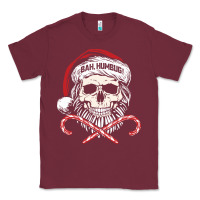 Burgundy bah humbug skull santa hat christmas funny quote Classic Tee - linhVisuals