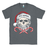 Charcoal Heather bah humbug skull santa hat christmas funny quote Classic Tee - linhVisuals