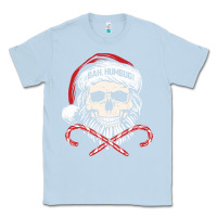 Dusty Blue bah humbug skull santa hat christmas funny quote Classic Tee - linhVisuals