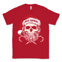 Red bah humbug skull santa hat christmas funny quote Classic Tee - linhVisuals