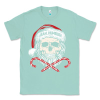 Seafoam bah humbug skull santa hat christmas funny quote Classic Tee - linhVisuals