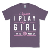 Lavender basketball gifts for girls i know i play like a girl try to keep up in Classic Tee - linhVisuals