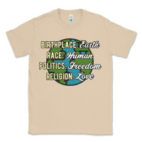 Mushroom birthplace earth race human politics freedom religion love equality al Classic Tee - linhVisuals