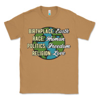 Toasted Coconut birthplace earth race human politics freedom religion love equality al Classic Tee - linhVisuals
