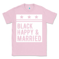 Bubblegum Pink black happy & married funny wedding gifts Classic Tee - linhVisuals
