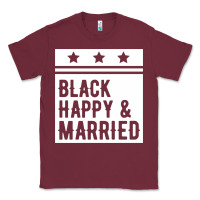 Burgundy black happy & married funny wedding gifts Classic Tee - linhVisuals