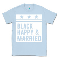 Dusty Blue black happy & married funny wedding gifts Classic Tee - linhVisuals