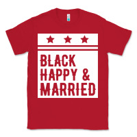 Red black happy & married funny wedding gifts Classic Tee - linhVisuals