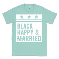Seafoam black happy & married funny wedding gifts Classic Tee - linhVisuals