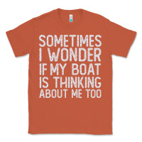 Copper boating funny if my boat is thinking about me too funny pontoon boat l Classic Tee - linhVisuals