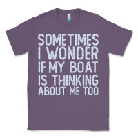 Lavender boating funny if my boat is thinking about me too funny pontoon boat l Classic Tee - linhVisuals