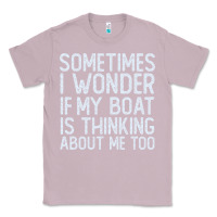 Lilac boating funny if my boat is thinking about me too funny pontoon boat l Classic Tee - linhVisuals