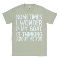 Matcha boating funny if my boat is thinking about me too funny pontoon boat l Classic Tee - linhVisuals