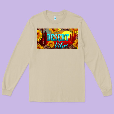 Desert Vibes License Plate Long Sleeve Tee Designed By Artiststas