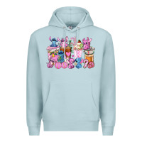 Blue Mist stitch and lilo pink christmas coffee cups Premium Hoodie - AdoDesignShop