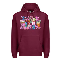 Burgundy stitch and lilo pink christmas coffee cups Premium Hoodie - AdoDesignShop