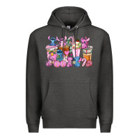 Charcoal Heather stitch and lilo pink christmas coffee cups Premium Hoodie - AdoDesignShop