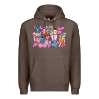 Coffee stitch and lilo pink christmas coffee cups Premium Hoodie - AdoDesignShop