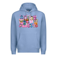 Colony Blue stitch and lilo pink christmas coffee cups Premium Hoodie - AdoDesignShop