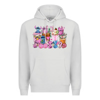 Dove Grey stitch and lilo pink christmas coffee cups Premium Hoodie - AdoDesignShop