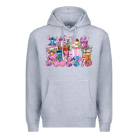 Heather Grey stitch and lilo pink christmas coffee cups Premium Hoodie - AdoDesignShop