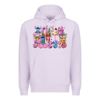 Lilac stitch and lilo pink christmas coffee cups Premium Hoodie - AdoDesignShop
