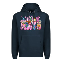 Navy stitch and lilo pink christmas coffee cups Premium Hoodie - AdoDesignShop