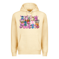 Pina Colada stitch and lilo pink christmas coffee cups Premium Hoodie - AdoDesignShop