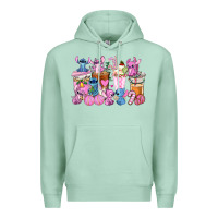 Seafoam stitch and lilo pink christmas coffee cups Premium Hoodie - AdoDesignShop