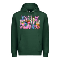 Sports Green stitch and lilo pink christmas coffee cups Premium Hoodie - AdoDesignShop