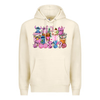Tofu stitch and lilo pink christmas coffee cups Premium Hoodie - AdoDesignShop