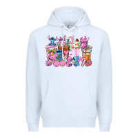 White stitch and lilo pink christmas coffee cups Premium Hoodie - AdoDesignShop