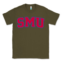 Army Green The SMU Athletics wordmark Classic Tee - linhVisuals