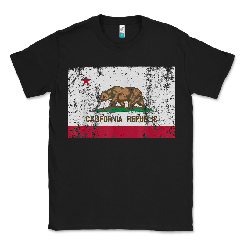California Flag Womens Mens Heavy Distressed Vintage Gift T Shirt Classic Tee by linhVisuals | Teevron