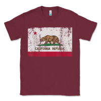 Burgundy california flag womens mens heavy distressed vintage gift t shirt Classic Tee - linhVisuals