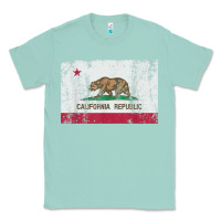 Seafoam california flag womens mens heavy distressed vintage gift t shirt Classic Tee - linhVisuals