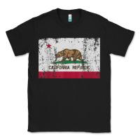 California Flag Womens Mens Heavy Distressed Vintage Gift T Shirt Classic Tee | Teevron